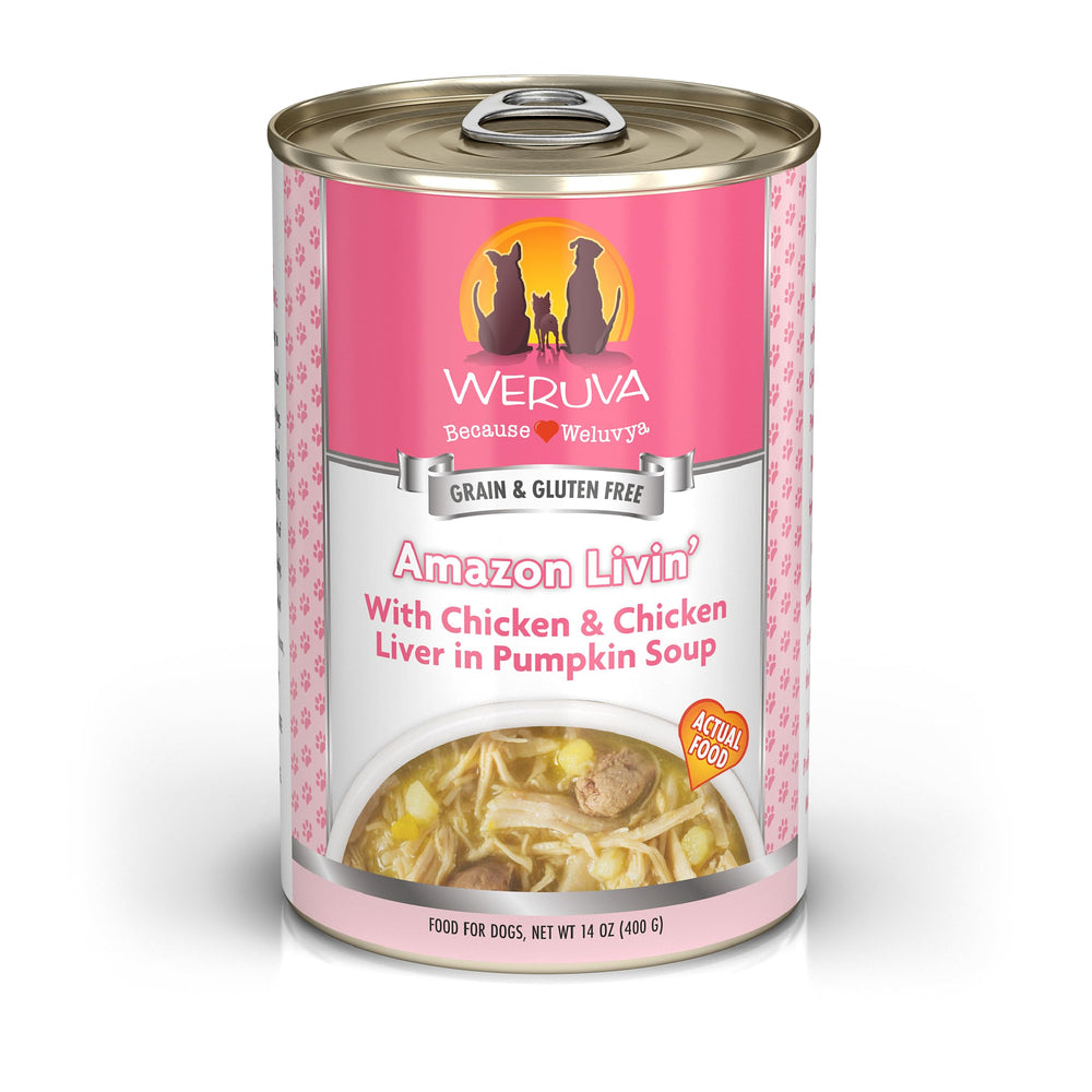 Weruva Classic Dog Food: morceaux poulet blanc et foie dans sauce potiron, goût appétissant