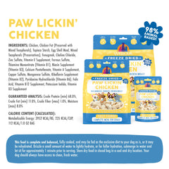 Weruva Paw Lickin' Chicken, ingrédients naturels sans céréales, sans gluten et sans additifs.