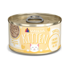 Weruva Kitten Chicken Au Jus : boîte 3oz, pack de 12, prêt à goûter.
