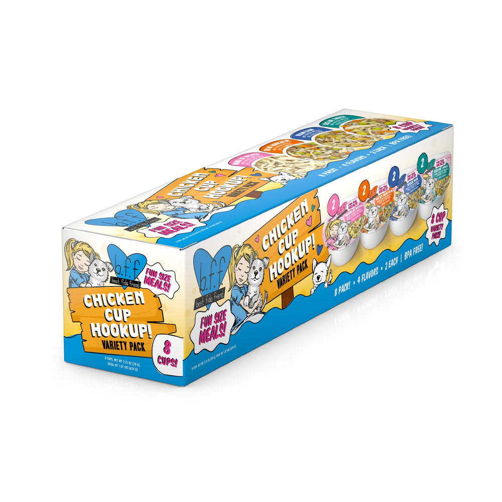 Weruva Meilleur Ami Fido, gobelets poulet légumes — repas pratique et hydratation quotidienne.