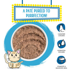Pâté sans céréales et gluten, qualité naturelle pour chats sensibles.