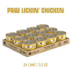 Boîte sans céréales de Paw Lickin’ Chicken, goût délicieux pour les chats exigeants