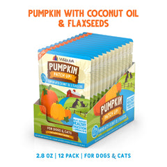 Poche Citrouille Weruva avec huile de coco, texture lisse.