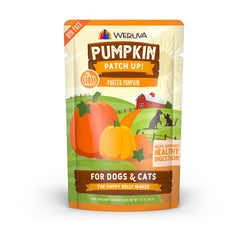 Weruva Pumpkin Patch Up! sachets de 12, purée de citrouille naturelle pour chiens et chats, riche en fibres.