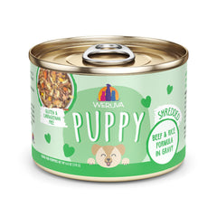 Weruva Puppy boeuf et riz en sauce, protéines de qualité pour chiots.