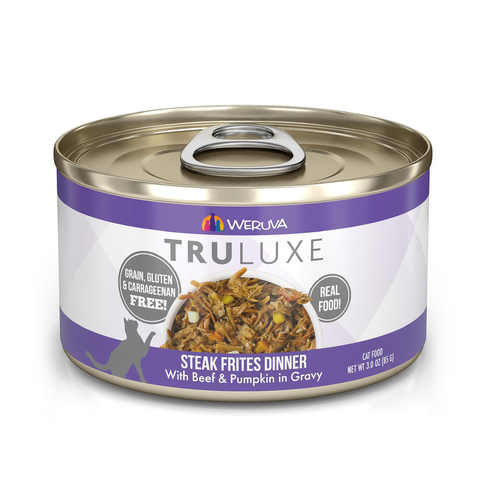 Weruva TruLuxe Steak Frites en sauce, boîte 3oz pour chat adulte, repas complet.