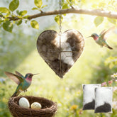 WesGen cœur-nid artisanal: ornement fait main, charme rustique pour le jardin.