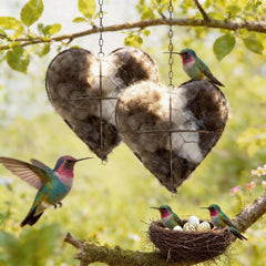 Nid-coeur WesGen réutilisable prêt à accueillir des oiseaux dans le jardin.