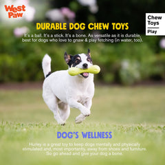 West Paw Hurley fabriqué aux États-Unis, recyclable et lave-vaisselle compatible.