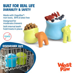 West Paw Toppl, conception Zogoflex durable pour jouets sécurisés.