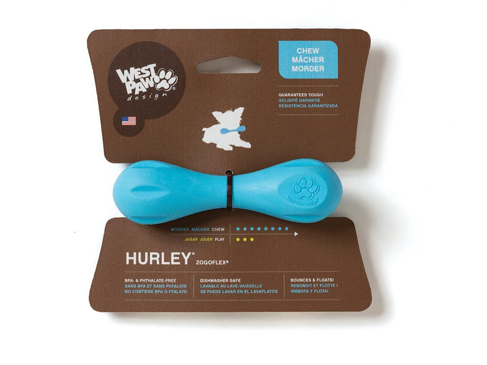 WEST PAW Zogoflex Hurley, os chien flottant bleu, parfait pour jeux d’eau et récupération.