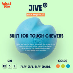 Jouet WEST PAW Zogoflex Jive Ball, jeu de rapport pour chiens actifs.