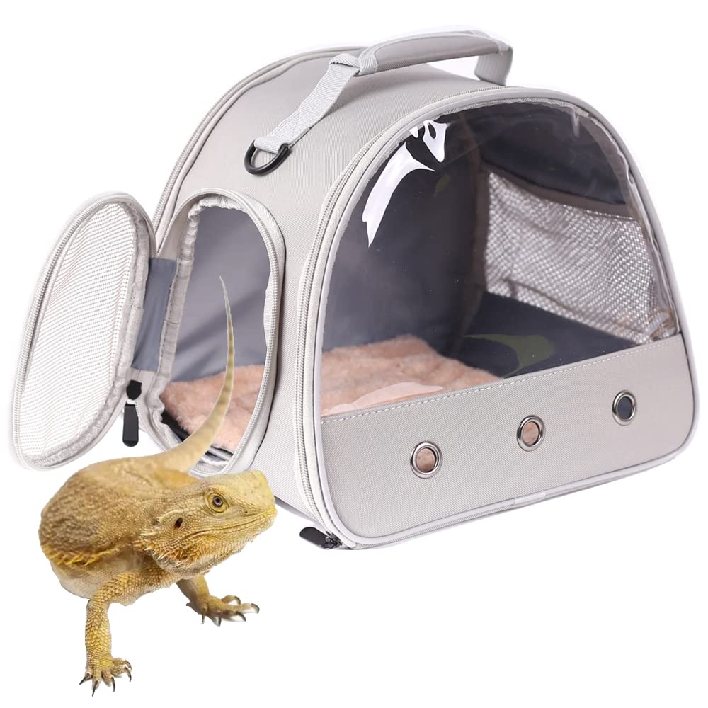 WEVONIGU porte-animaux dragon barbu, vue avant, transport sûr et confortable.