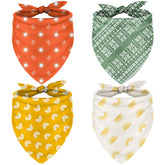 Bandana Whaline pour chien bohème arc-en-ciel jaune vert rouge, parfait pour sorties quotidiennes.