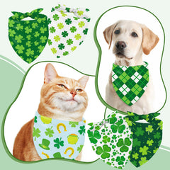 Whaline bandana chien Saint-Patrick rayures vertes pour respirabilité et confort.