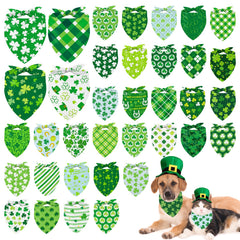 Whaline bandana chien Saint-Patrick vert réversible pour un style festif et confortable.