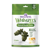 Whimzees Alligator, façade sachet : friandise dentaire pour chien.
