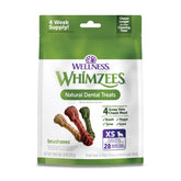 Whimzees Daily Brushzees dans le sachet, friandise naturelle pour dents et haleine fraîche.
