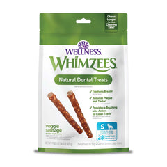 Whimzees Saucisse Végétale dans le sachet de 420 g, pratique pour une friandise dentaire quotidienne.
