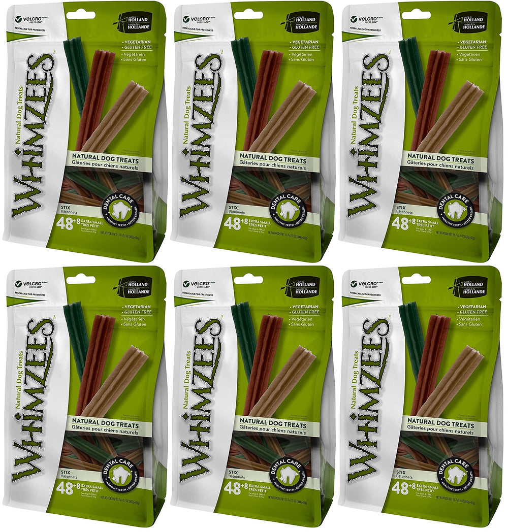 Emballage de Whimzees Stix, solution pratique pour la routine dentaire.