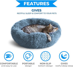 Whiskers et Amis lit-petit-chien-beignet, soutien orthopédique et calme.