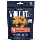 Whole Life Cat Just One Salmon lyophilisé, bouchées protéinées parfaites pour un snack.