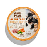 Whole Paws montre le poulet comme premier ingrédient pour une alimentation riche et naturelle.