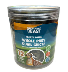 Wholesome Beast cailles entieres proie: friandise naturelle stimulant la digestion et le plaisir.