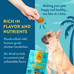 Wholesome Hound Chips Poulet: friandise légère sans céréales et sans additifs.