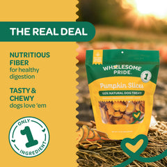 Wholesome Pride Tranches Courge Chien Arome Doux: récompense sans artificiels pour chiens