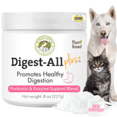 Wholistic Pet Organics bouteille: probiotiques pour chiens et chats favorisant la flore intestinale.
