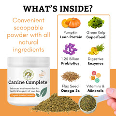 Wholistic Pet Organics Canine Complete - Poudre potiron, ingrédient naturel pour la nutrition.