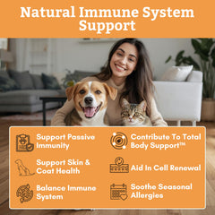 Wholistic Pet Organics Colostrum poudre aide démangeaisons et confort cutané.