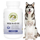 Wholistic Pet Organics huile de krill en bouteille, pratique et polyvalente.