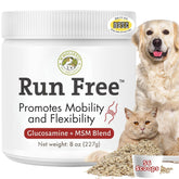 Wholistic Pet Organics Max Strength – bouteille-poudre-articulation : soutien potentiel des articulations chiens et chats.