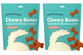 Friandises Wiggles & Wags en forme d'os, texture tendre, idéal pour l'entraînement.