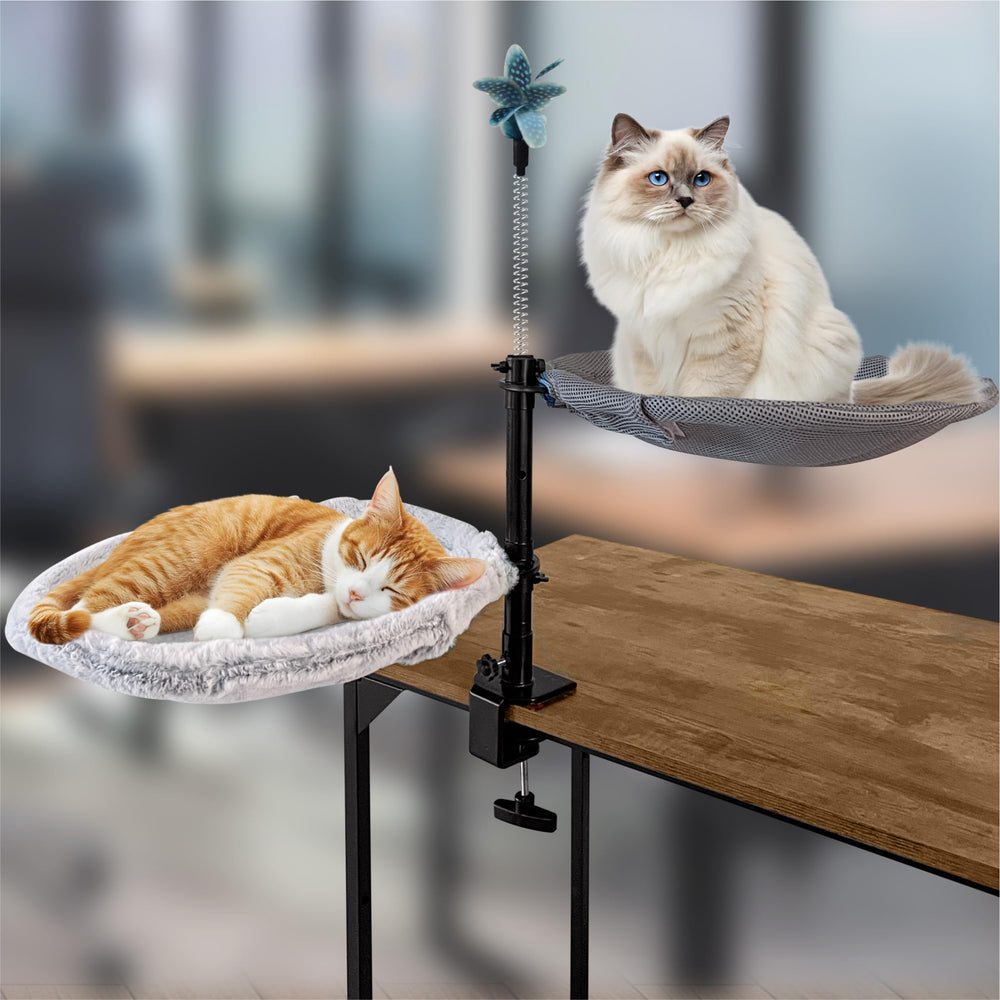 Wiki3C hamac double sur bureau: espace cosy pour votre chat près de vous