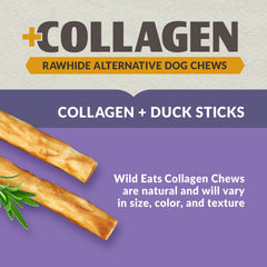 Wild Eats bâtonnets collagène canard – texture et endurance en mastication.