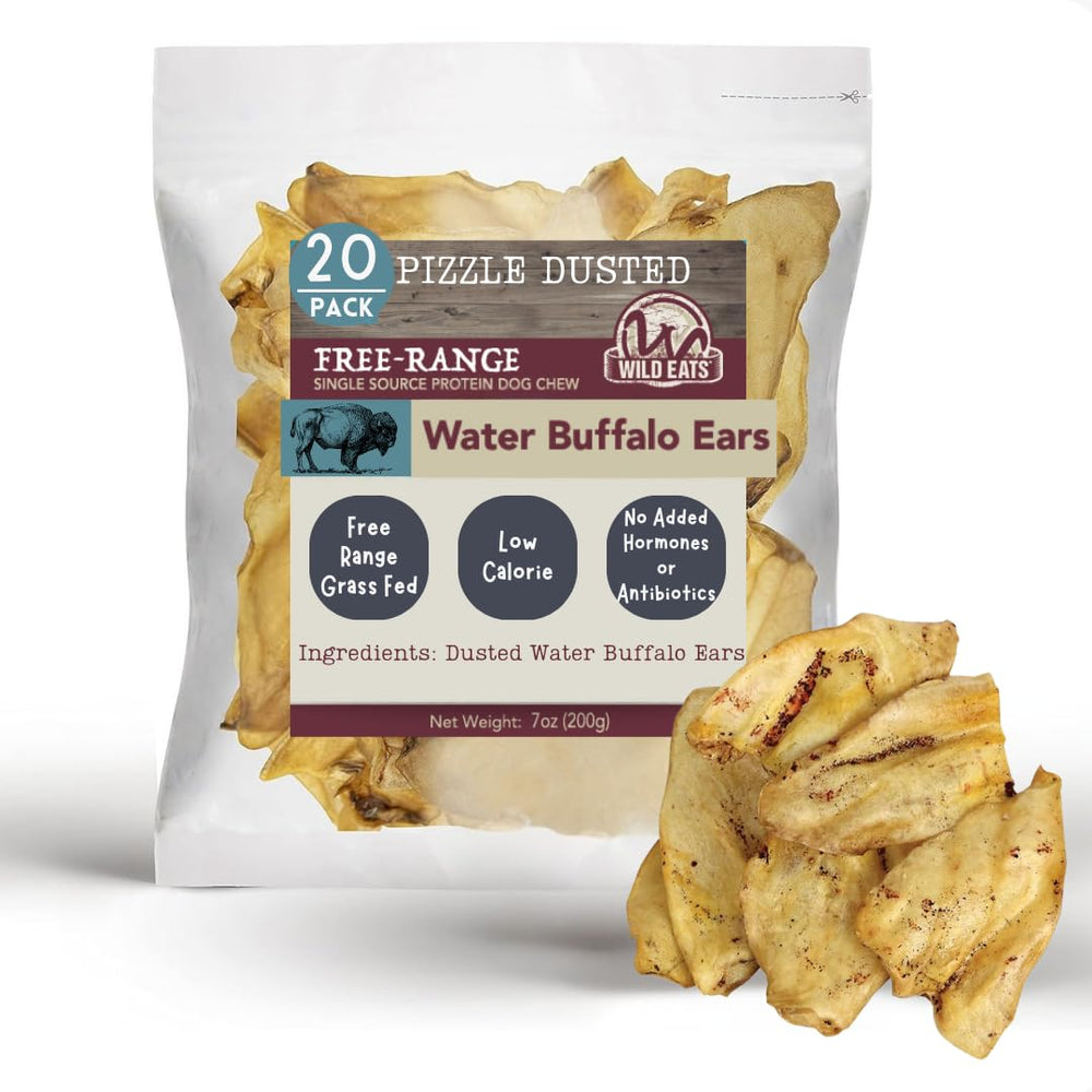 Wild Eats oreille buffle poudree naturelle – texture attrayante pour une mastication naturelle