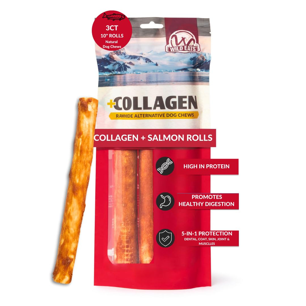 Wild Eats Rouleau-Joues-Saumon : friandise durable pour la dentition.