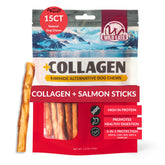 Wild Eats batis bullys saumon et collagene, packaging clair et attractif pour chiens.