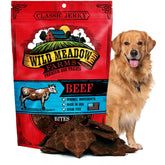 Bouchées Jerky Classiques Wild Meadow Farms en sachet 3-5 oz, pratique pour la récompense.