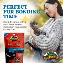 Sans céréales Meat 'N Greets convient aux chats sensibles.