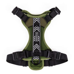 Harnais Wilderdog léger en olive pour chien, parfait pour promenades quotidiennes