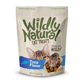 Friandises Wildly Natural pour chat au thon dans un sachet, réutilisable.