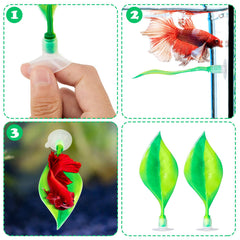 WILLBOND hamac-feuille-betta vert – repos près de la surface pour betta.