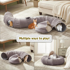 Windracing tunnel chat boules peluche – accessoire ludique pour chats actifs