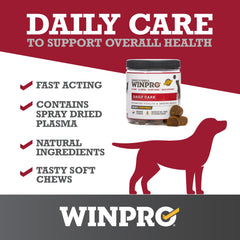 WINPRO chien actif grâce aux friables, routine bien-être possible.