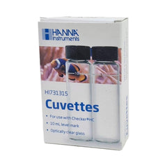 Cuvettes en verre WLR HI731315 avec repère 10 ml pour mesurer le volume.
