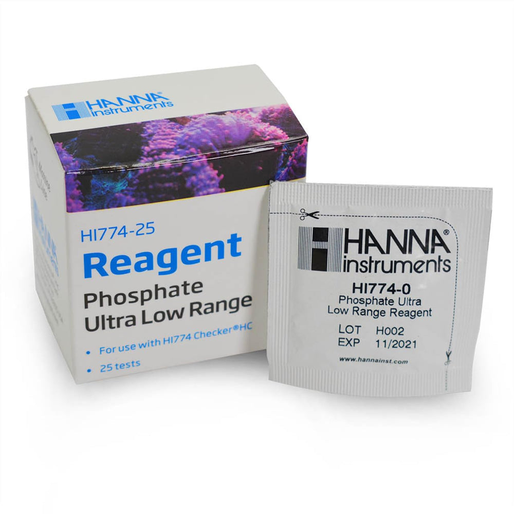 Réactifs Hanna HI774-25 – phosphate plage ultra faible pour écosystèmes marins.